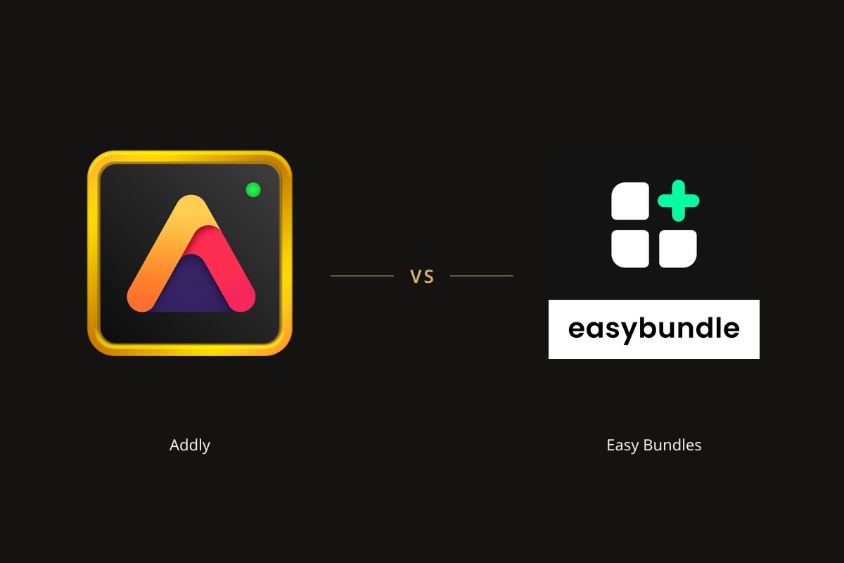 Addly app icon on the left and the Easy Bundles app icon on the right