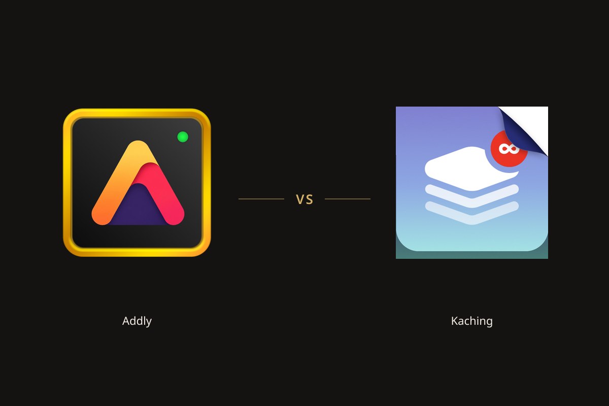 Addly app icon on the left and the Kaching Bundles app icon on the right