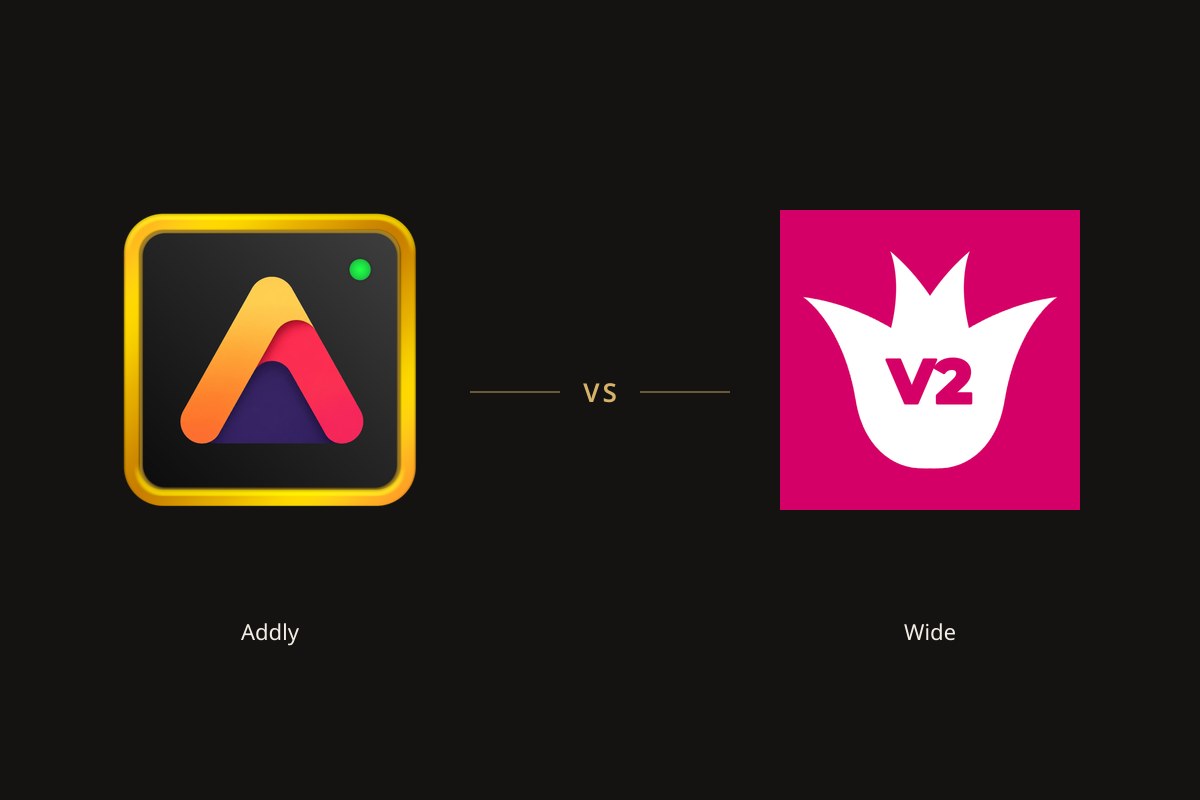 Addly app icon on the left and the Wide Bundles app icon on the right