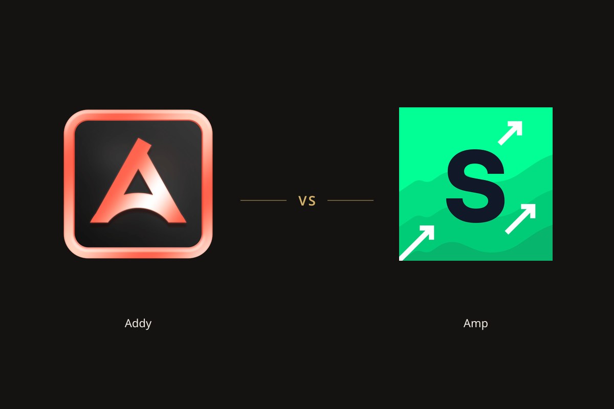 Addy app icon on the left and the Amp Slide Cart app icon on the right