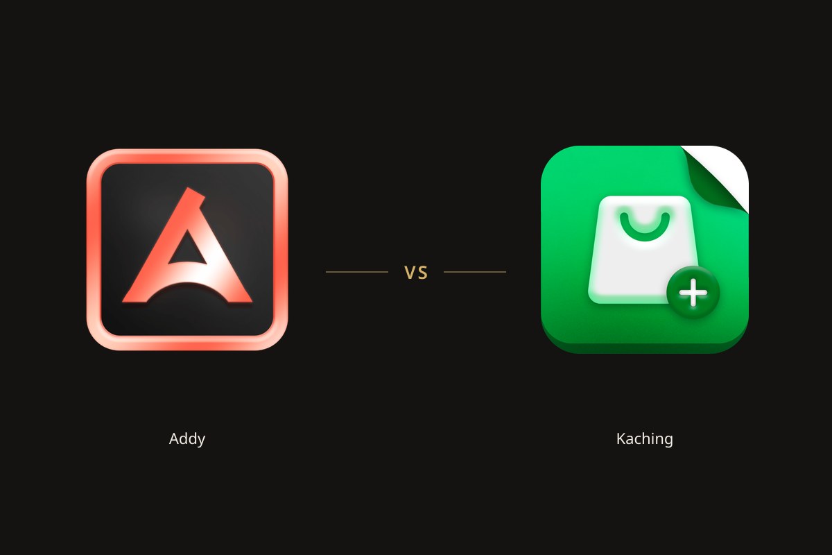 Addy app icon on the left and the Kaching Cart Drawer app icon on the right
