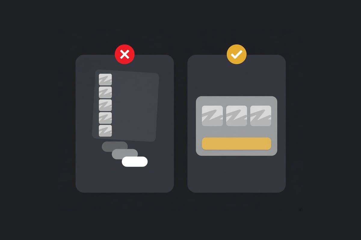 Comparison of a crowded bundle against one three-item set with a single button