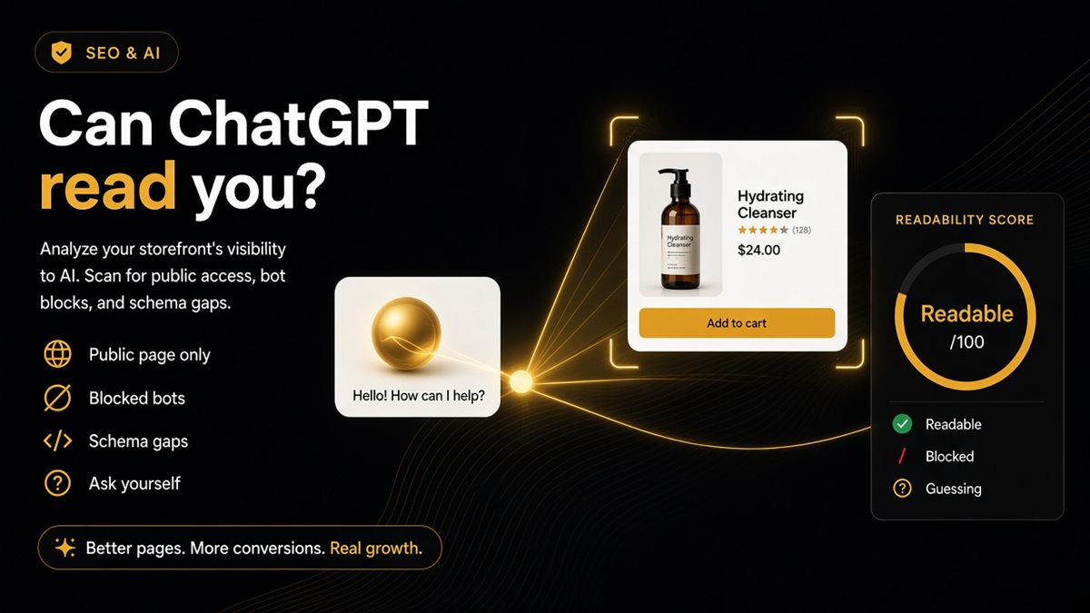 Can ChatGPT read my Shopify store — public page readability check