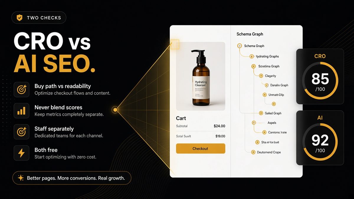CRO Audit vs ChatGPT SEO check on Shopify — two different jobs