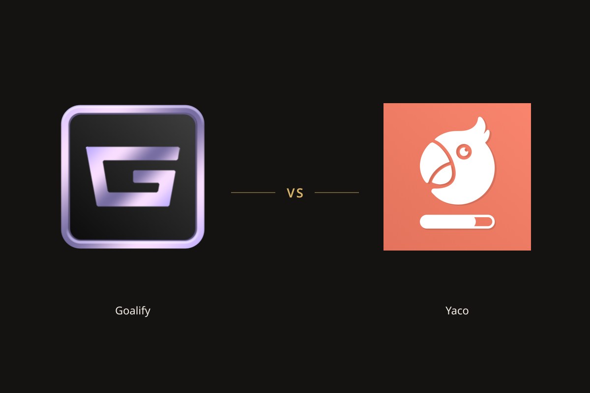 Goalify app icon on the left and the Yaco app icon on the right