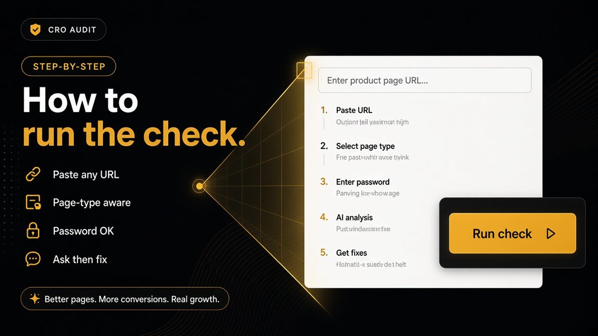 How to run the Shopify SEO and AI Audit — paste any page URL
