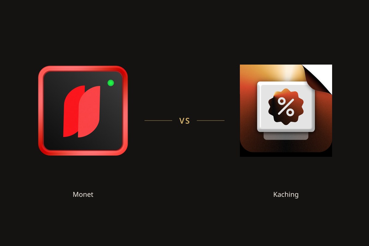 Monet app icon on the left and the Kaching upsell popup app icon on the right