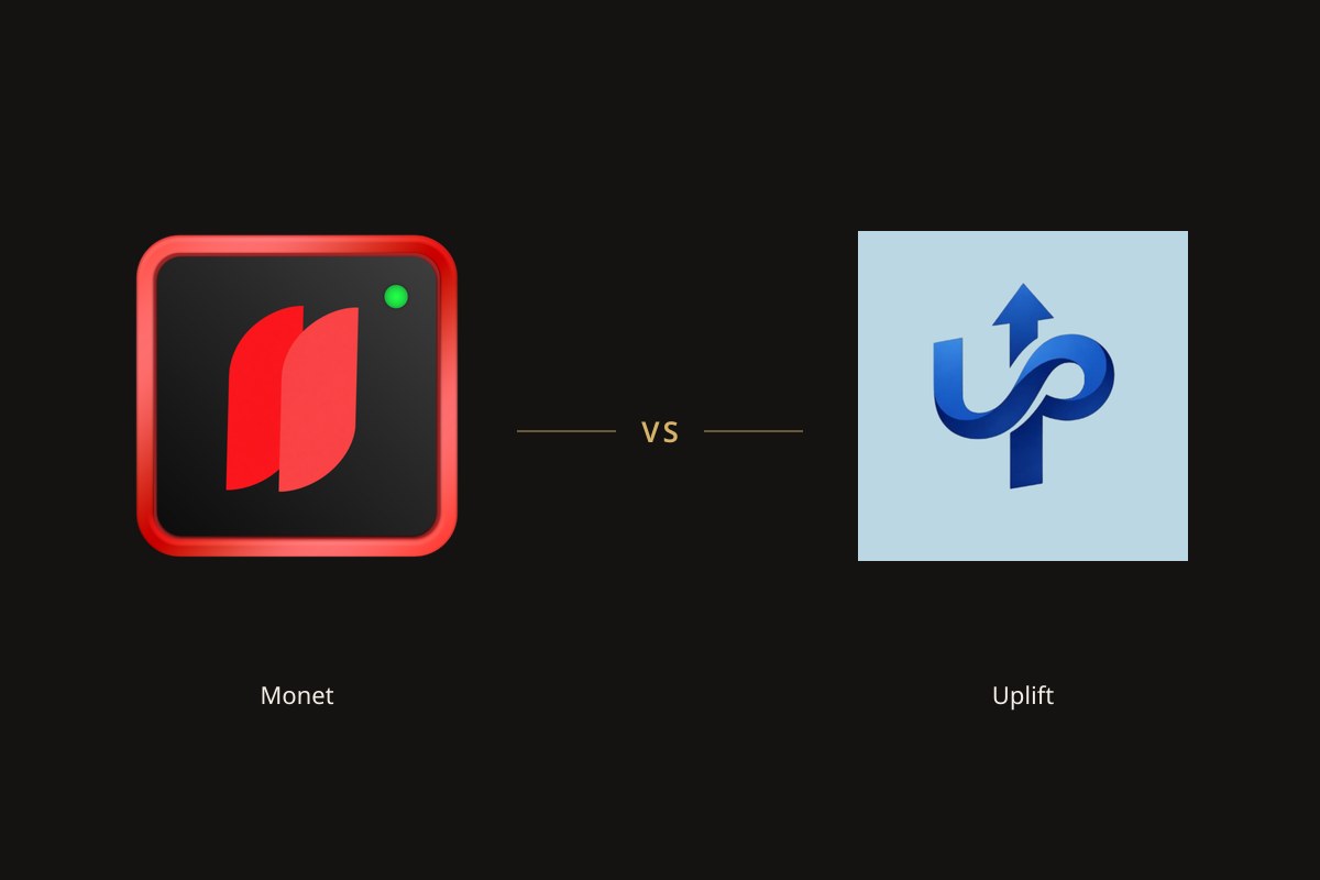 Monet app icon on the left and the Uplift app icon on the right