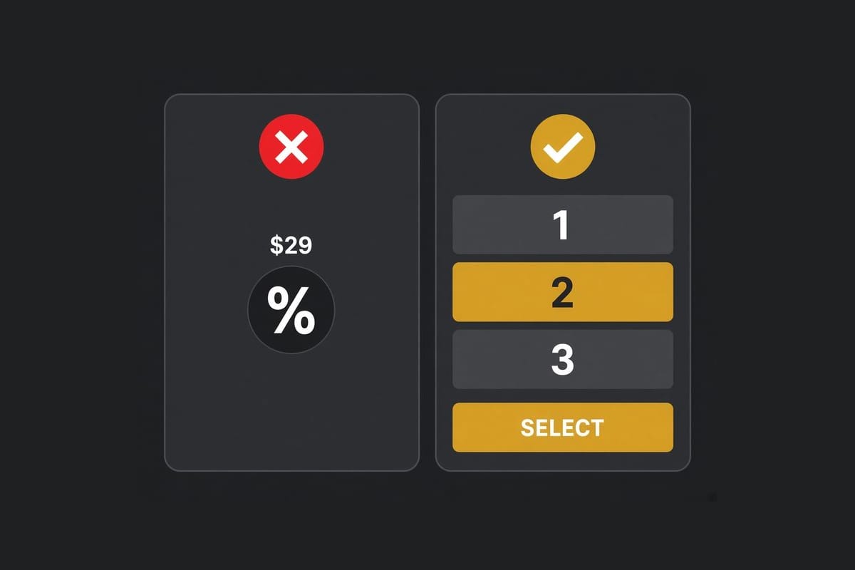 Comparison of one discounted price against a 1, 2 and 3 quantity break