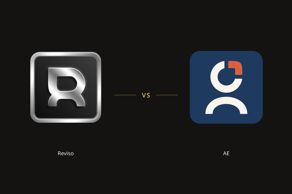 Reviso app icon on the left and the AE Order Editing app icon on the right