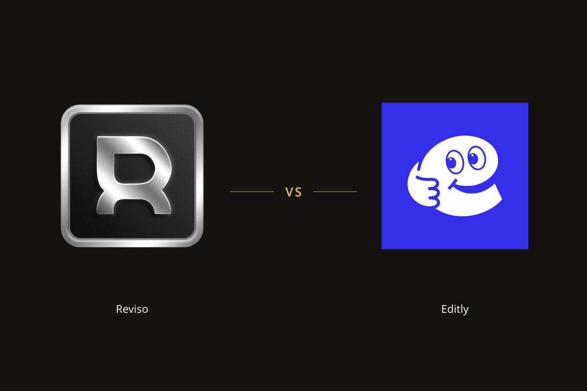 Reviso app icon on the left and the Editly app icon on the right