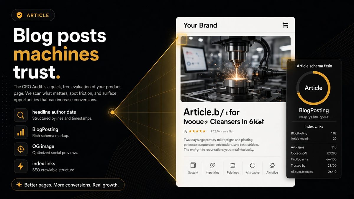 Shopify blog structured data for AI — author date headline checklist