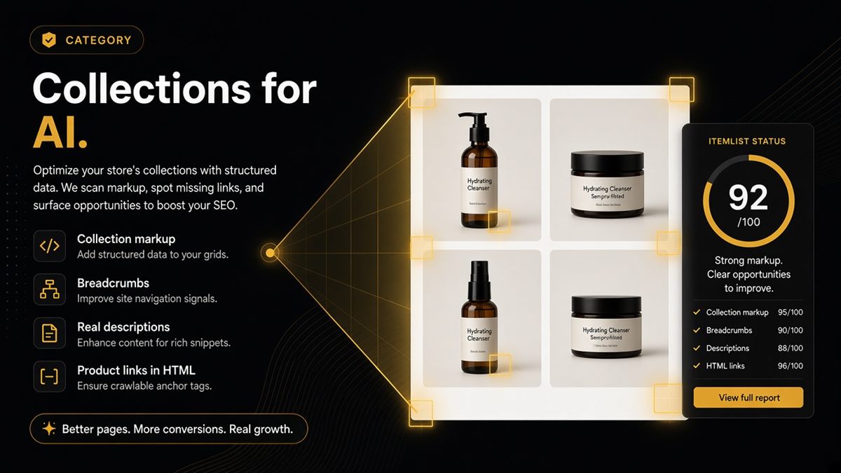 Shopify collection pages for AI search — merchant SEO checklist
