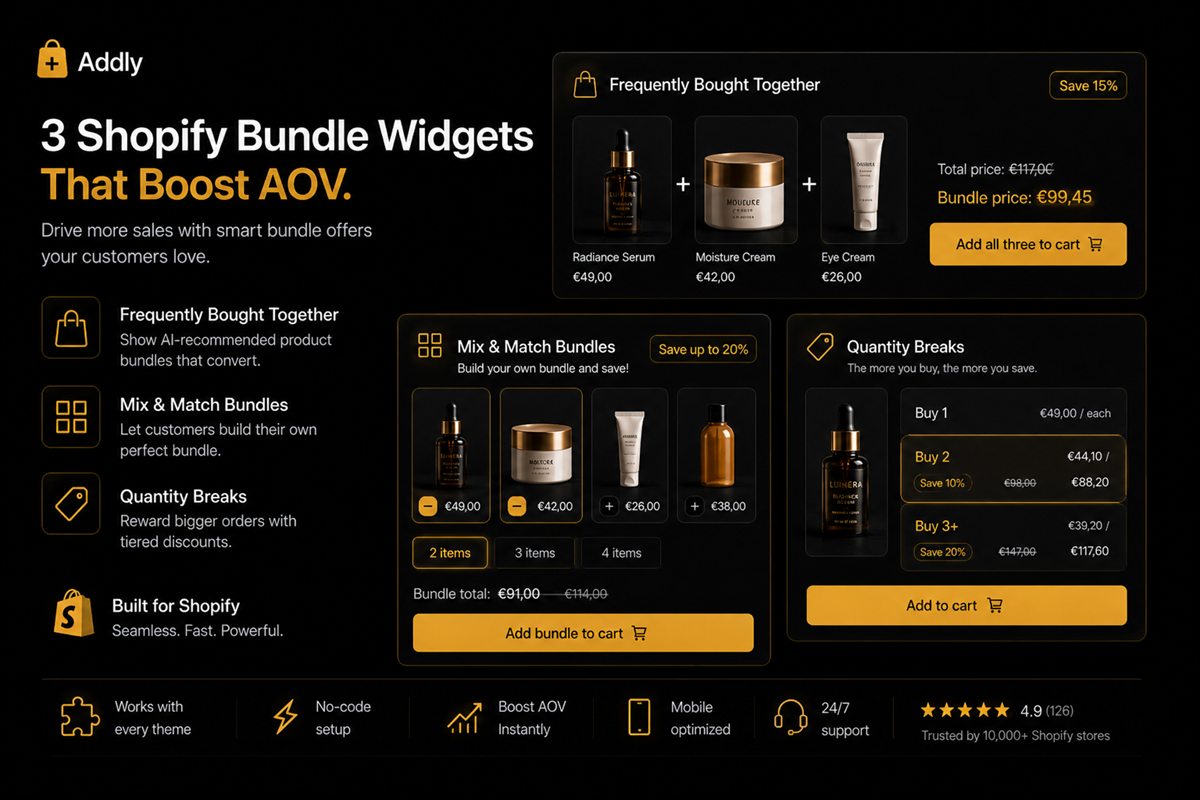 Editorial illustration for Shopify Product Bundles — Every Type, the Pricing Maths, and What Converts