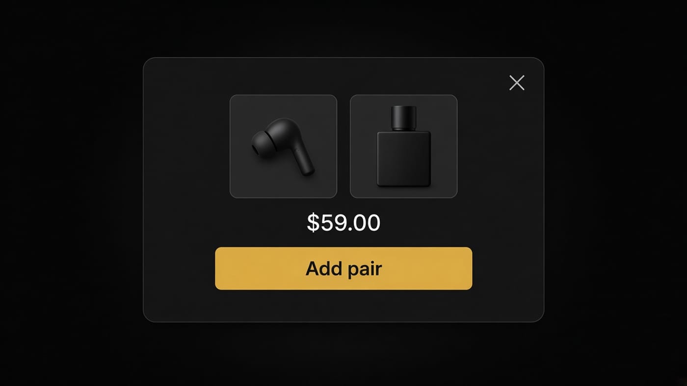 Simplified popup offering a pair at one price